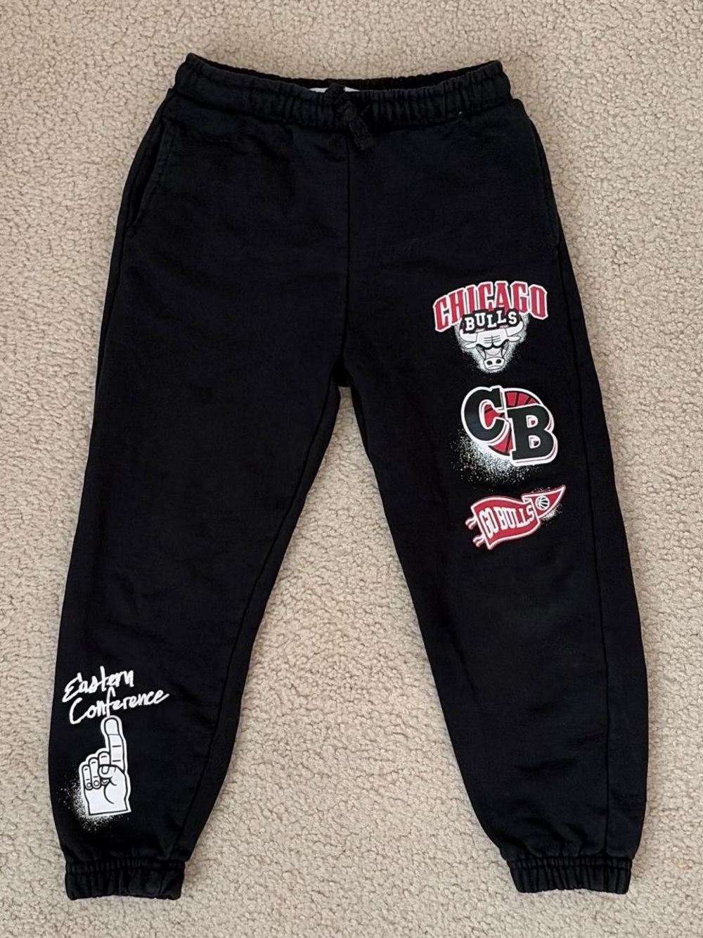 ZARA KIDS CHICAGO BULLS CHAMP CITY FLEECE JOGGER PANTS
